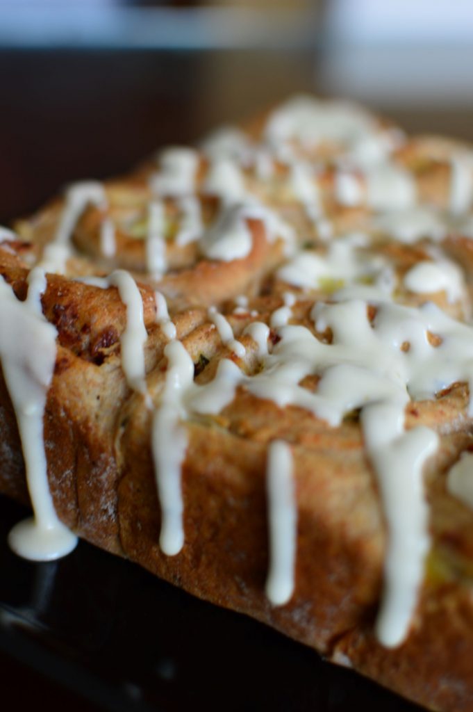 Jalepeno Popper Roll with Thyme Sauce in a 13x9 Pan