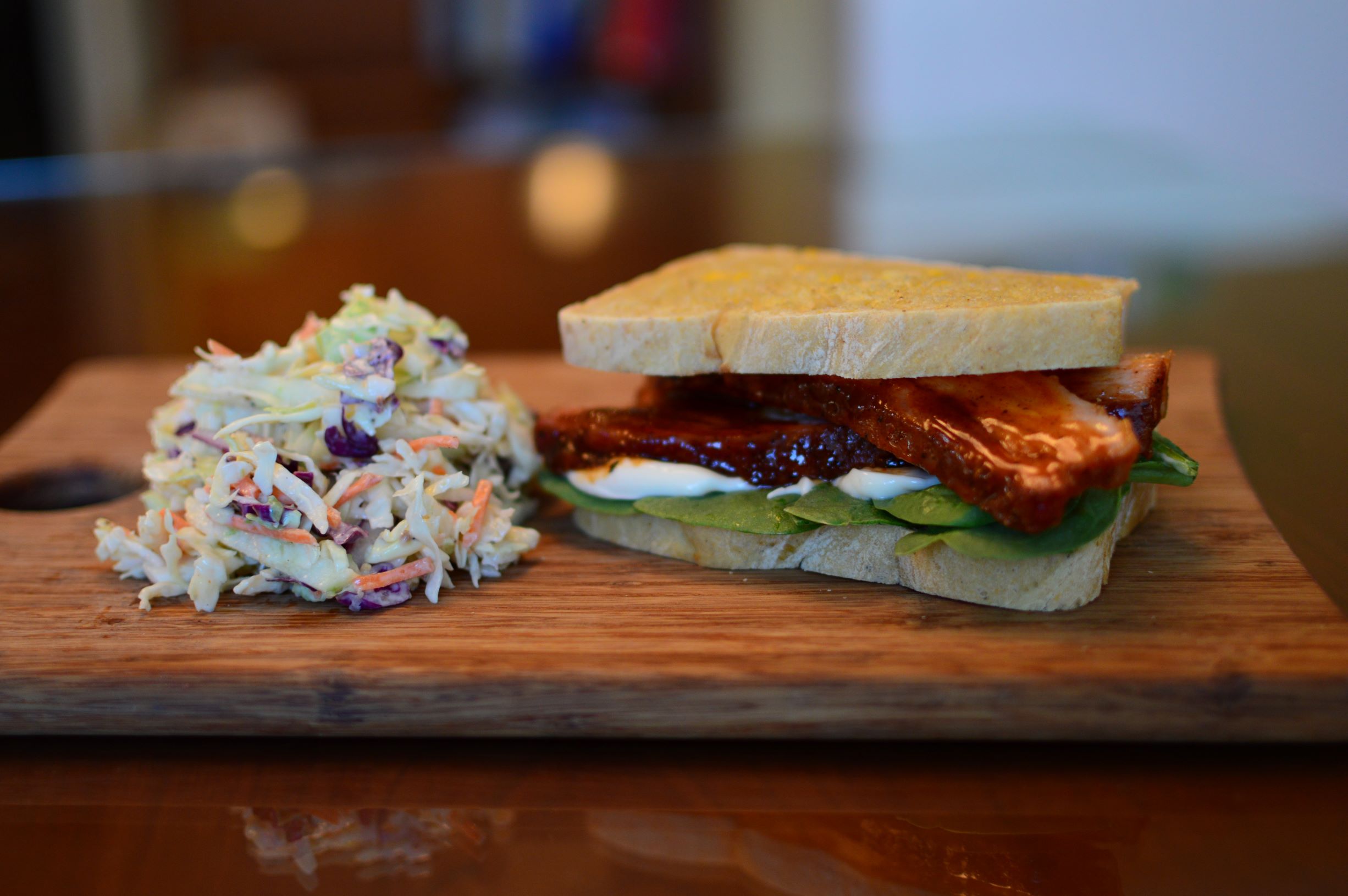 Pork Belly Cornbread Sandwich