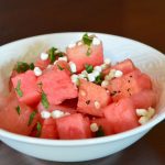 Grilled Watermelon Salad with Mint and Goats Cheese