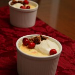 Cranberry Lemon Pudding Cake with Cumin Yogurt & Maple Glazed Walnuts