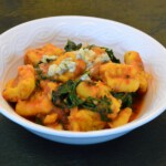 Gnocchi in Kale Tomato Sauce and Blue Cheese