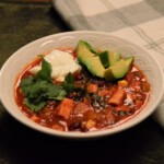 Tortilla Soup with Cilantro, Sour Cream and Avocado