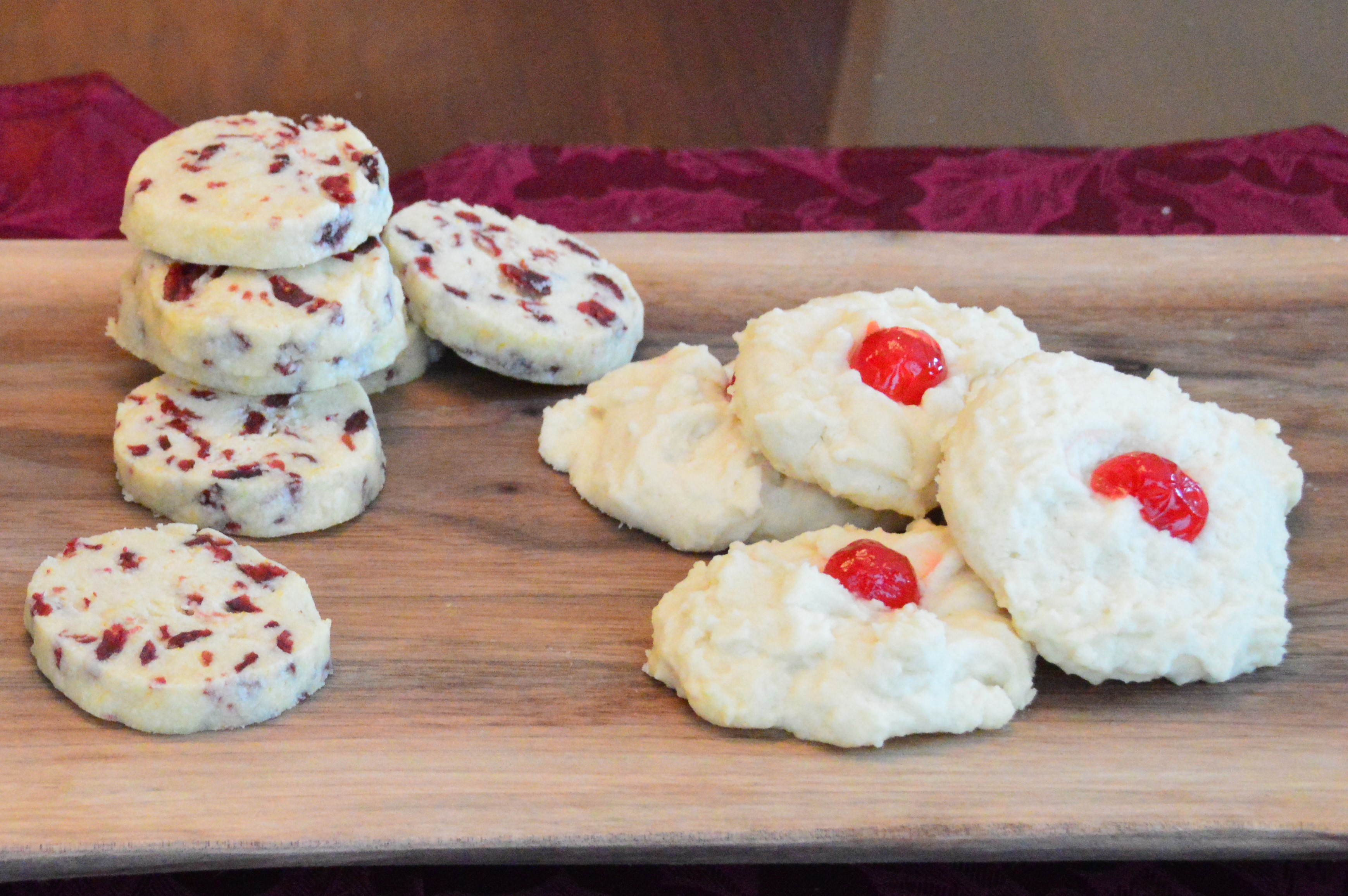 Orange Cranberry Icebox Shortbread Cookies