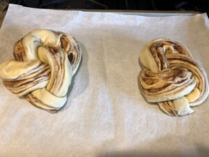 Cinnamon Almond Knotted Bread - Knotted Bread before proofing