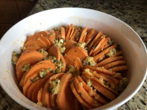Savory Sweet Potato Casserole arranged